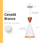 Pendente Lustre Luminária Canada Branco Topo Cobre