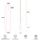 Pendente Lustre Luminária Cascata 6 Cabo Madeira Cq E27 1,2m