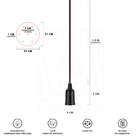 Pendente Lustre Luminária Cascata 6 Cabo Madeira Cr E27 1,2m