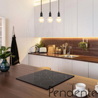 Pendente Lustre Luminária Cascata 6 Cabo Madeira Cr E27 1,2m