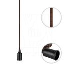 Pendente Lustre Luminária Cascata 6 Cabo Madeira Cr Marrom