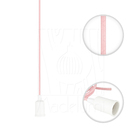 Pendente Lustre Luminária Cascata 6 Cabo Madeira Cr Rosa