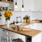 Pendente Lustre Luminária Cascata 8 Cabo Madeira Cr Preto