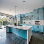 Pendente Lustre Luminária Cone Azul