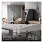 Pendente Lustre Luminária Cone Cinza