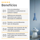 Pendente Lustre Luminária Cone Moscou 39cm Azul