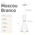 Pendente Lustre Luminária Cone Moscou 39cm Branco