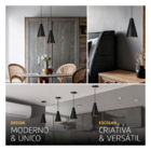 Pendente Lustre Luminária Cone Preto