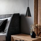 Pendente Lustre Luminária Cone Preto