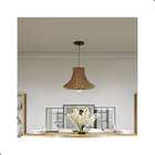 Pendente Lustre Luminaria Junco Rustico Chapeu Chines