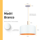 Pendente Lustre Luminária Madri Branco