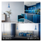 Pendente Lustre Luminária Mini Pequim Azul 24cm