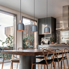 Pendente Lustre Luminária Open Em Alumínio Cinza