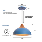 Pendente Lustre Luminária Panama Azul