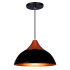 Pendente Lustre Luminária Panama Preto C/topo Cobre