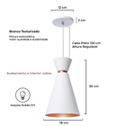 Pendente Lustre Luminária Pequim Branco 30cm