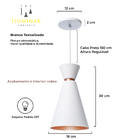 Pendente Lustre Luminária Pequim Branco 30cm + Led Retrô Vint