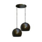 Pendente Lustre Luminária Teto Cálice Duplo Em Aço Escovado