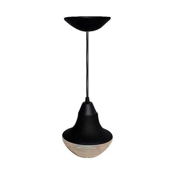 Pendente Lustre Luminária Teto Corona N01 Plástico E Vidro