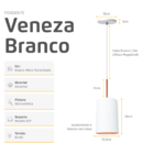 Pendente Lustre Luminária Veneza Branco