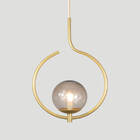 Pendente Lustre On Loop Dourado Com Globo De Vidro Fumê