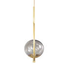 Pendente Lustre On Loop Dourado Com Globo De Vidro Fumê