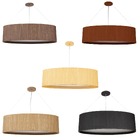 Pendente Lustre Oval Madeira 75cm Marfim