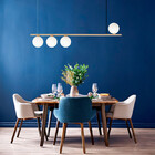 Pendente Lustre Reto Jabuticaba 4 Globos Vidro Champagne