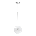 Pendente Lux Escovado Globo Vidro Cristal 20cm  + Led