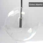 Pendente Lux Globo Cristal Vidro Escovado + Led Brinde