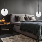 Pendente Lux Preto Globo Vidro Cristal 25cm  + Led