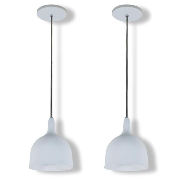 Pendente Lux Taça Branco Kit Com 2