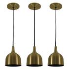 Pendente Lux Taça Bronze Preto Kit Com 3
