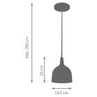 Pendente Lux Taça Preto Kit Com 3