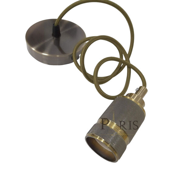 Pendente Luxo Soquete E27 Alumínio Detalhado Bronze Verde