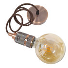 Pendente Luxo Soquete E27 Alumínio Detalhado Bronze Vermelho