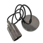 Pendente Luxo Soquete E27 Alumínio Preto Pérola