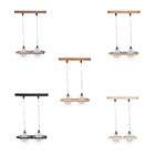 Pendente Madeira Netuno - 2 Luzes G9 Marfim