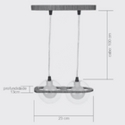Pendente Madeira Netuno - 2 Luzes G9 Marfim