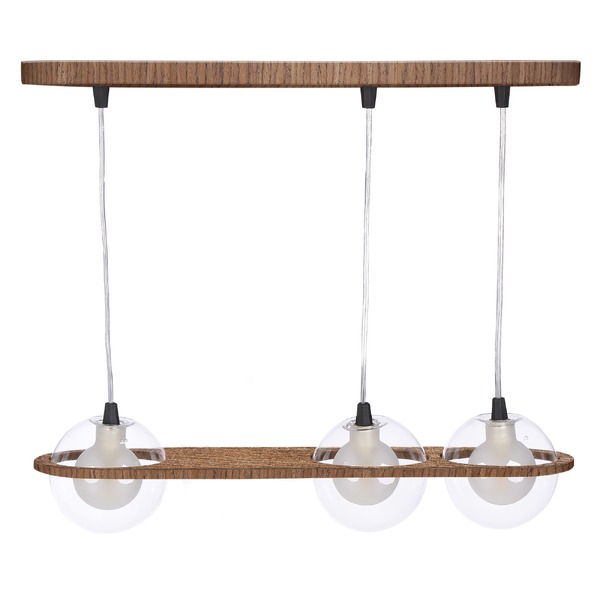 Pendente Madeira Netuno - 3 Luzes G9 Imbuia