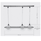 Pendente Madeira Netuno - 3 Luzes G9 Imbuia