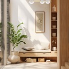 Pendente Madeira Netuno - 3 Luzes G9 Marfim