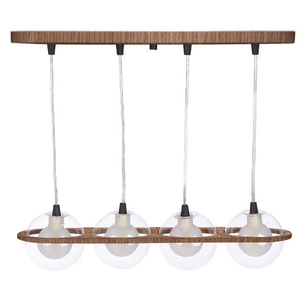 Pendente Madeira Netuno - 4 Luzes G9 Imbuia