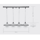 Pendente Madeira Netuno - 4 Luzes G9 Mel