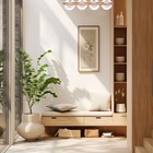 Pendente Madeira Netuno - 4 Luzes G9 Mel