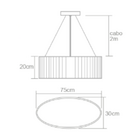 Pendente Madeira Oval 75cm Imbuia