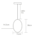 Pendente Madeira Oval Slim 38 Cm Freijó