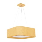 Pendente Madeira Quadrado Arredondado 25x25cm Marfim