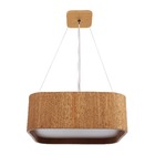 Pendente Madeira Quadrado Arredondado 35x35cm  Freijó