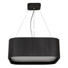 Pendente Madeira Quadrado Arredondado 35x35cm Preto